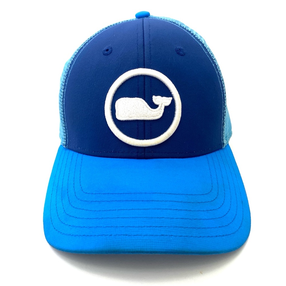 Vineyard Vines Blue-On-Blue Whale Dot Performance Trucker Hat